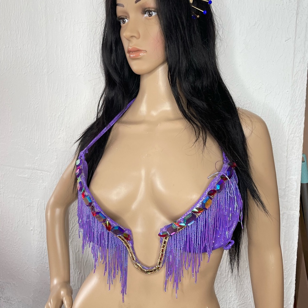 Beaded Fringe Carnival Wire Bra - C Cup